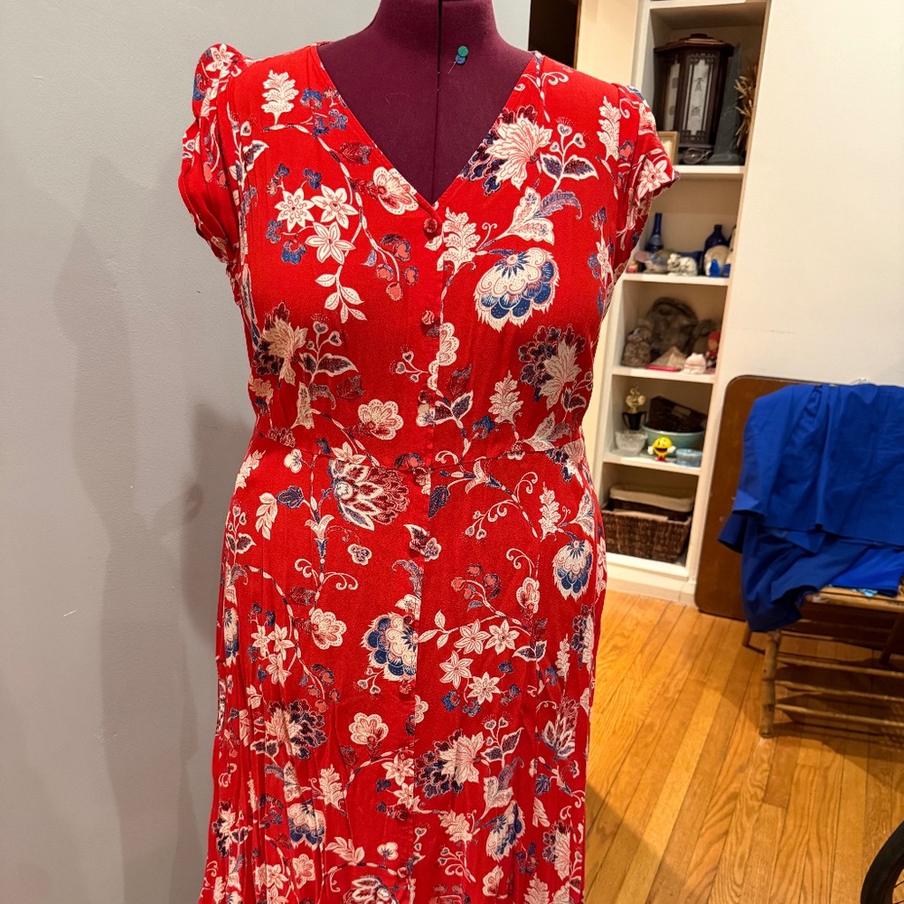 Red Floral summer dress